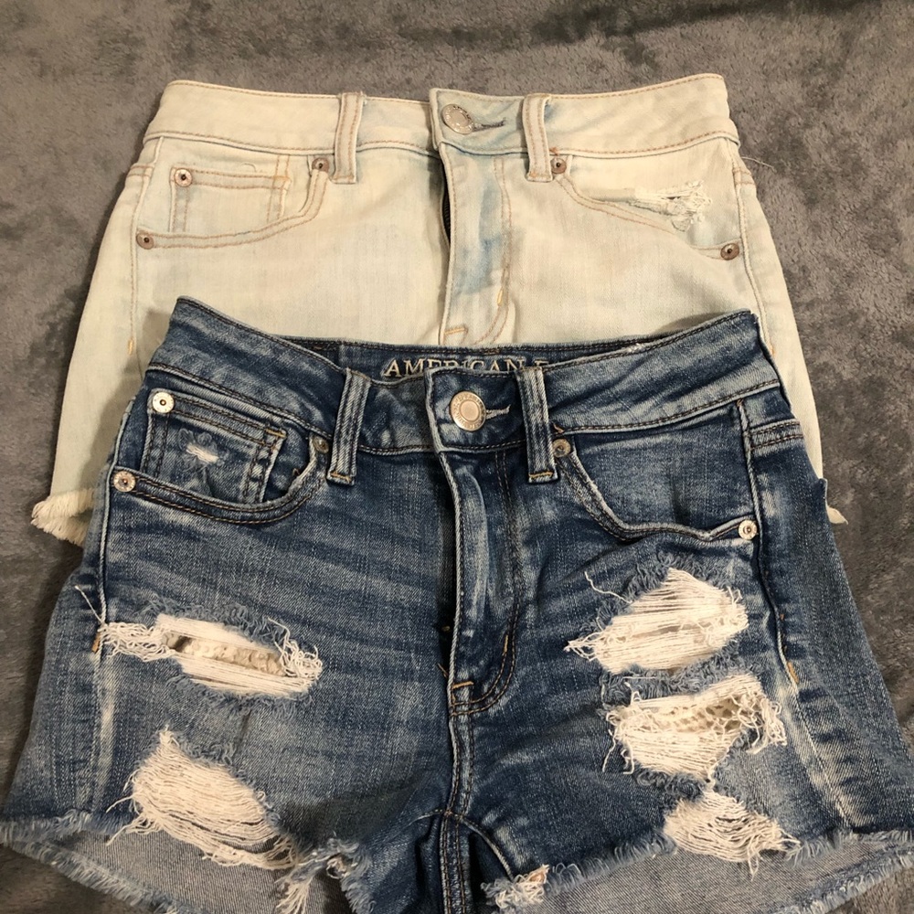 AEO Hi rise denim shorts
